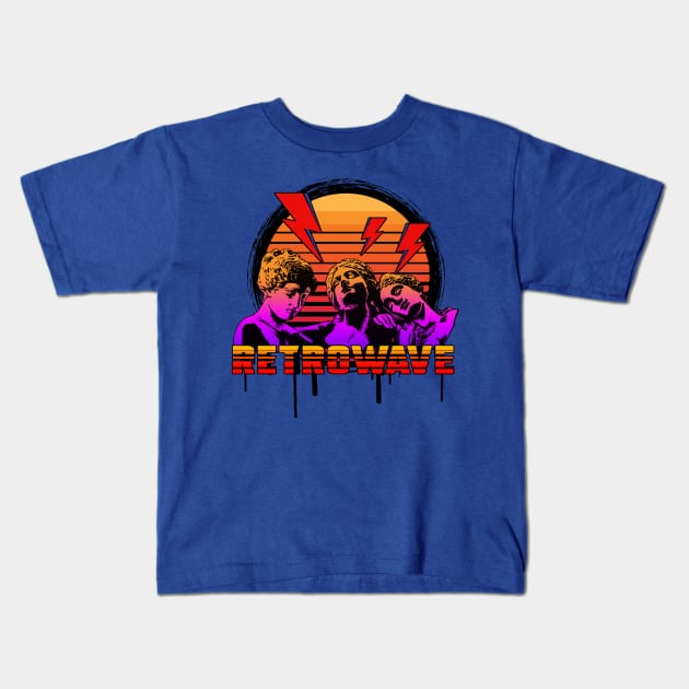 RETROWAVE V.3 Kids T-Shirt by theanomalius_merch